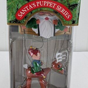 Vintage Noma Ornamotion Motion Ornament Reindeer Ride Santa's Puppet Series New